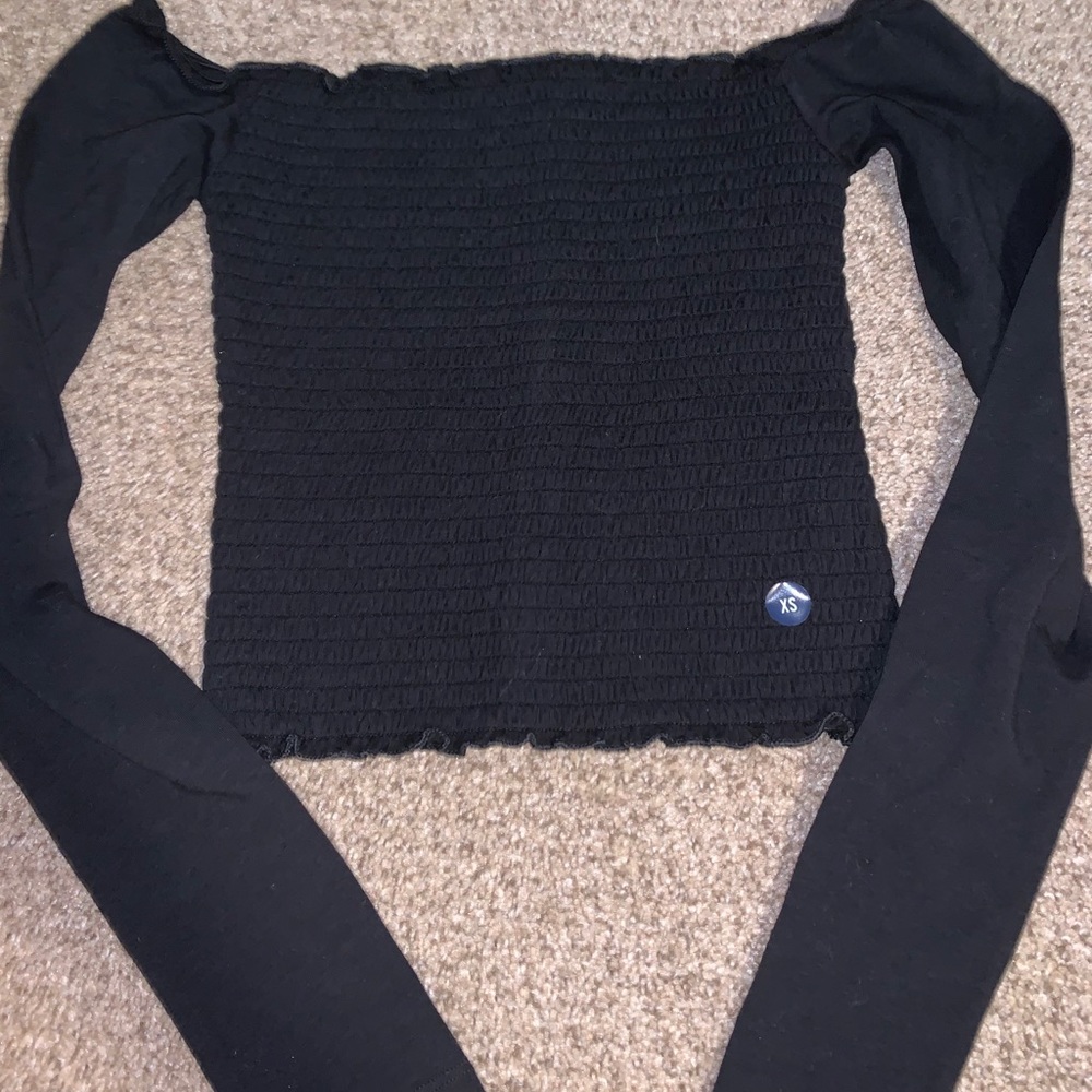 Black Off the Shoulder Hollister Top